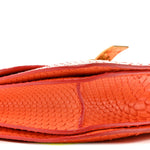 Snakeskin Medium Classic Box Flap Orange