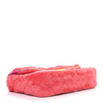 Mixed Fibers Quilted Large Flap Bag Coral