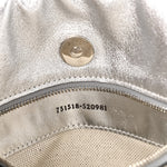 Sakai Be Green Calfskin Diagonal Stitched Small Blondie Tote Silver