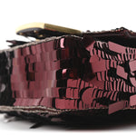 Sequin Paillettes Vitello Grace Sex and the City Mini Baguette Granata