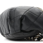 Lambskin Quilted Resin Bi-Color Waist Bag Fanny Pack Black