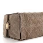 Suede Quilted Medium Chanel 25 Handbag Grey