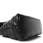 Lambskin Quilted Medium Loulou Puffer Monogram Chain Satchel Black