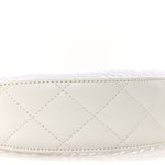 Mesh Shiny Lambskin Chain Hobo White