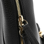 Pebbled Calfskin Soho Chain Backpack Black