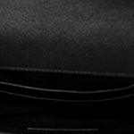Grained Calfskin Matelasse Chevron Classic Monogram Baby Chain Bag Black