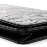 Caviar Camellia Embossed Wallet On Chain WOC Black