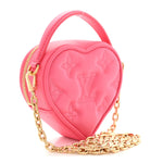 Calfskin Embroidered Monogram Pop My Heart Bag Pouch Dragon Fruit Pink