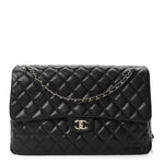 Caviar Quilted XXL Travel Flap Bag Black