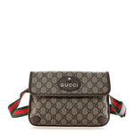 GG Supreme Monogram Neo Vintage Web Belt Bag Brown