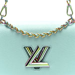 Iridescent Grained Calfskin Summer Splash Twist MM Blue