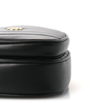 Calfskin Matelasse DDiagonal Mini Interlocking G Heart Shoulder Bag Black