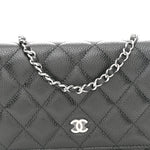 Caviar Quilted Wallet on Chain WOC Black