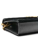 Velvet Tri-Quilt Monogram Medium College Bag Black