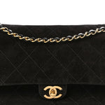Suede Calfskin Small Souplissimo Maxi Flap Black