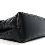 Calfskin Y Quilted Monogram Medium Loulou Chain Satchel Black