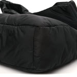 Nylon Medium Monaco Chain Shoulder Bag Black