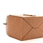 Calfskin Monogram Take Away Box Dusty Vintage Brown Gold