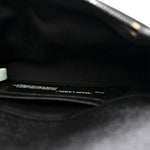 Saffiano Striped Mini Diag Binder Clip Bag Black White