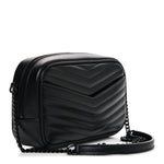 Calfskin Matelasse Monochrome Monogram Mini Lou Camera Bag Black