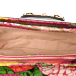 X KEN SCOTT New Shangai Calfskin Pomponica Print Horsebit 1955 Shoulder Bag  Multicolor Fuxia Pompon