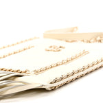 Calfskin Quilted Fringe Small Shopping Bag White