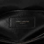 Sheepskin Matelasse Chevron Monogram Medium College Bag Black