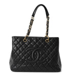 Caviar Quilted Grand Shopping Tote GST Black
