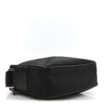 Re-Nylon Vela Saffiano Pocket Double Zip Shoulder Bag Black