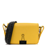 Calfskin Mini Binder Clip Bag Yellow
