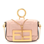 Nappa Matisse FF Embossed Nano Maxi Buckle Baguette Charm Rosa Quarzo