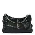 Calfskin Pac Ruched Hobo Black