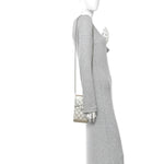 Metallic Caviar Quilted Classic Phone Holder Gold