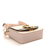 Calfskin Crocodile Embossed Mini C Double Carry Cement Pink
