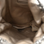 Satin Crystal Net Chain Bag Silver