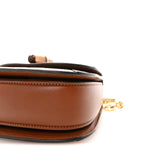 New Canvas Charisma Calfskin Crystal GG Monogram Small Bamboo 1947 Top Handle Bag Camel Ebony