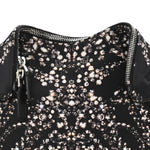 Silk Dandelion Print De Manta Clutch Black