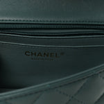Lambskin Quilted Mini Rectangular Flap Green