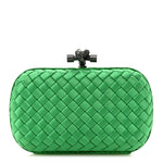 Satin Intreccio Impero Ayers Knot Clutch Parakeet