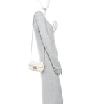 Calfskin Matelasse Aria Super Mini GG Marmont Shoulder Bag Mystic White
