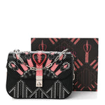 Vitello Loveblade Embellished Chain Flap Bag Black Multicolor