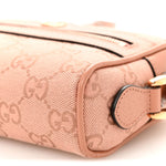 Monogram Textured Dollar Calfskin Mini Ophidia Shoulder Bag Cloche Rose Pink