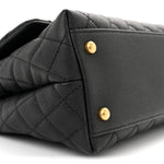 Caviar Quilted Small Coco Handle Flap Black