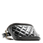 Patent Calfskin Quilted Waist Belt Bag 70 28 Black