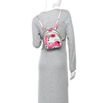 City Calfskin Tie Dye Print Mini Odette Backpack White Pink Black