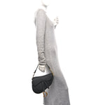 Grained Calfskin Saddle Bag Black