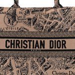 Canvas Embroidered Medium Plan De Paris Book Tote Beige Multi