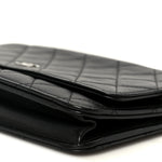 Lambskin Quilted Wallet On Chain WOC Black