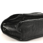 Crinkled Calfskin Matelasse Monogram Medium Niki Chain Satchel Black