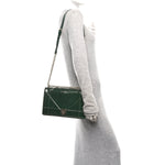 Ceramic Effect Deerskin Large Diorama Flap Bag Malachite Green